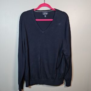 Lands' End Men's Dark Blue V-Neck Sweater
